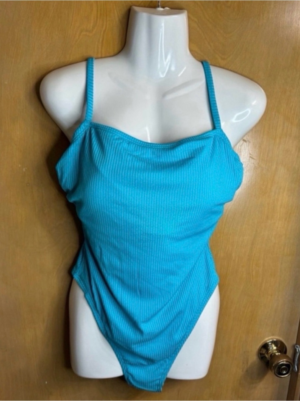 Cupshe Turquoise Ribbed One-Piece Swimwear